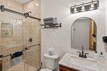 Shared second bathroom with walk-in shower
