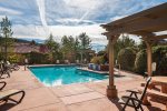 Sun loungers and picnic tables