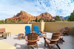 Beautiful Sedona red rock views seen from the rooftop deck