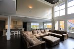 Open Living room with Large Dining Room Table