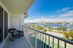 Oversized balcony area with room for everyone to enjoy the breezes and harbor views.