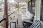 Watch the world go by from your covered balcony