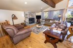 Stone gas fireplace