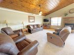 Living room with TV and gas fireplace 