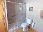 Main floor bathroom with walk in shower 