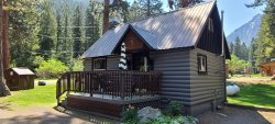 Great historic cabin with fireplace,  large living room and sleeping loft