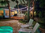 Illuminated Patio for Evening Relaxing & Recreation.