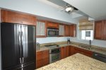 Kitchen with stainless steel appliances