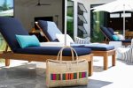 Four Teak Chaise Lounges