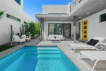 Private Courtyard Retreat with Pool, Gas Grill, Two Chaise Lounges & Covered Lounge Seating