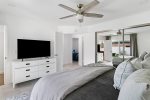 Master Bedroom Features King Bed, 55 Inch TV and Mountain View