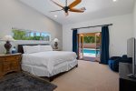 King Bed, 65 Inch TV, Ensuite Bath, Walk-In Closet, Door To Pool In Primary Bedroom