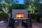 Outdoor Fireplace At Night