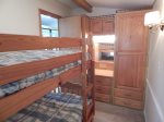 Bedroom 2 currently with bunk beds but will be replaced with a full-size bed
