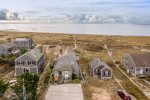 Aerial view of the home with access to Cape Cod Bay