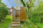 Rinse off after the beach in the outdoor shower