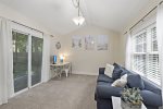 Bright bonus room with vaulted ceilings