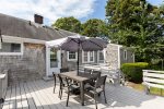 Outdoor dining table for meals taken al fresco - conveniently located off the kitchen 