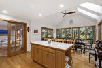 Plenty of counter space and extra seating at the kitchen island