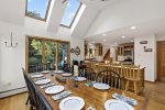 Vaulted ceilings and skylights make this a bright and welcoming space