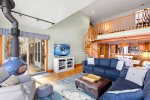 Spiral staircase leads to the loft