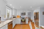 A fully stocked kitchen with lots of counter space