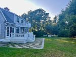 Spacious backyard with a deck