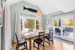 Peeking outside to see the outdoor dining table