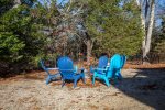 Fire pit in secluded back yard 