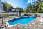 Large salt-water pool with spacious deck for the whole family