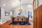 Second entrance into warm dining space for 8
