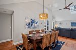 Open-layout dining area with seating for 8