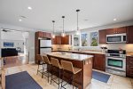 Large with modern stainless steel appliances