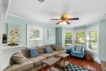 Coastal-inspired decor creates a true Cape Cod beach house feel