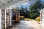 A fully enclosed outdoor shower is a classic Cape Cod feature, and it is ideal for rinsing sandy feet after the beach.