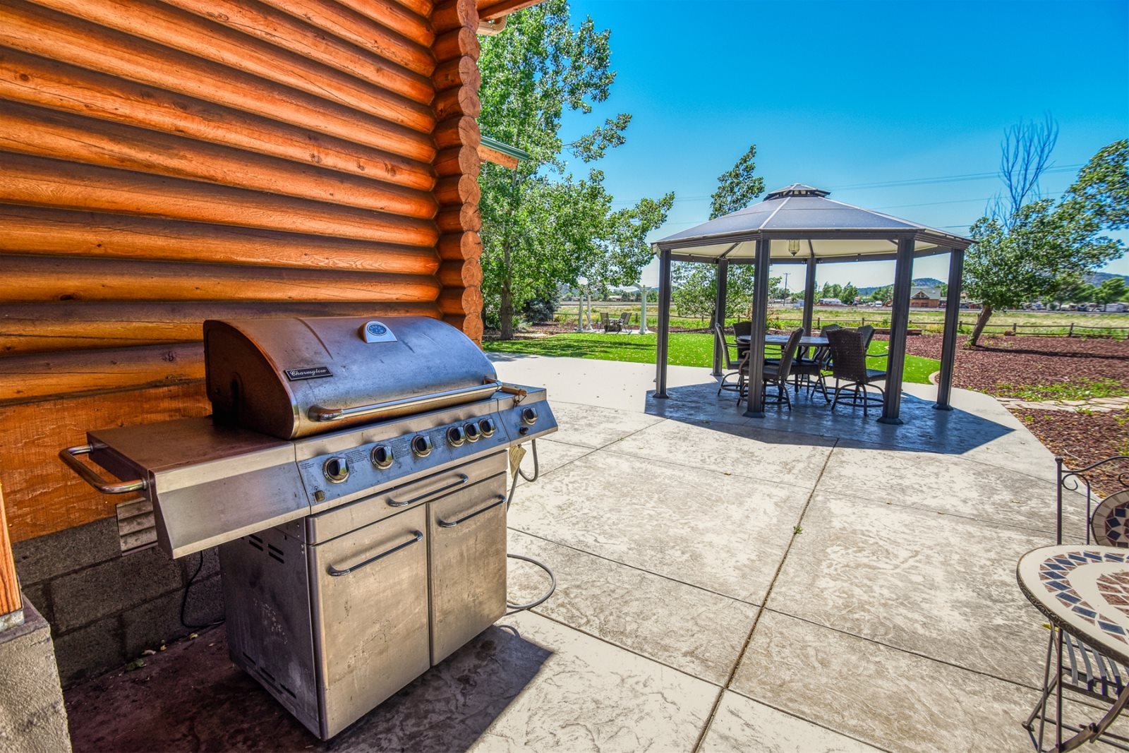 The Lodge`s propane grill hookedup to the home`s gas system.