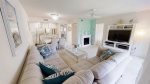 Large LED TV, fireplace