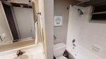 Updated tile combination bathtub and shower