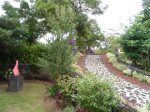 Path separating the gardens near cottage 3 and cottage 1 