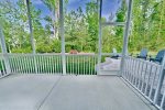 Large Private Outdoor Patio with wooded backyard