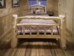 Queen Log rustic bed