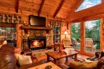 Wood-burning fireplace wood not provided