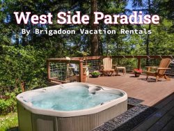 West Side Paradise: Woodsy, pet friendly, hot tub, free wifi