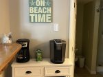 kitchen with keurig and regular coffee maker
