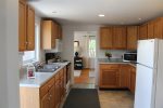 Kitchen with everything needed for a stay away. 
