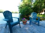 Private dock with chairs for enjoying the lake.