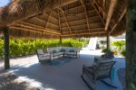 outdoor tiki area