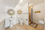 Full bathroom just outside the pool to clean off after a full day at the beach/pool