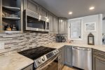 All modern, stainless steel appliances