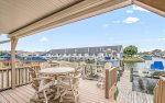Waterfront furnished deck area